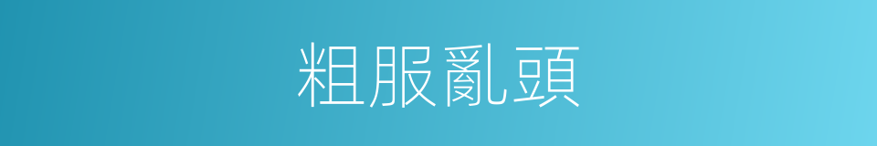 粗服亂頭的同義詞