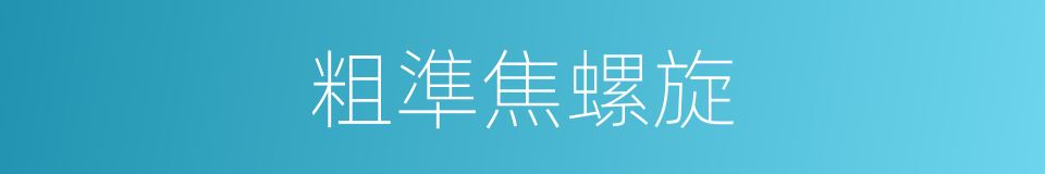 粗準焦螺旋的同義詞