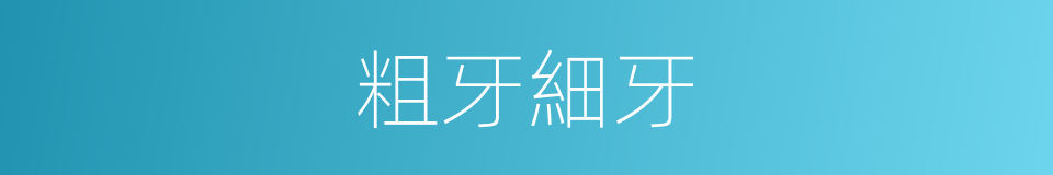 粗牙細牙的同義詞