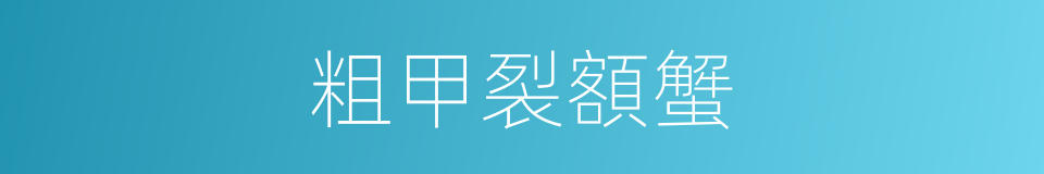 粗甲裂額蟹的同義詞
