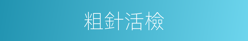 粗針活檢的同義詞