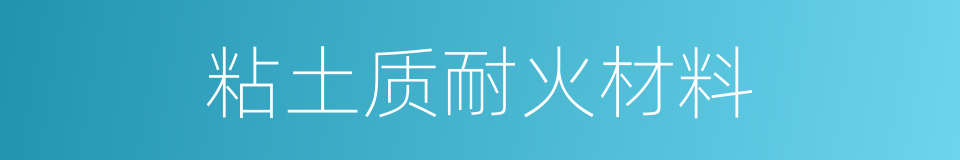 粘土质耐火材料的同义词