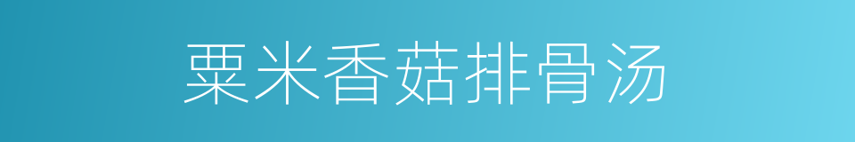 粟米香菇排骨汤的同义词
