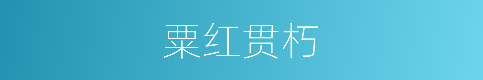 粟红贯朽的意思