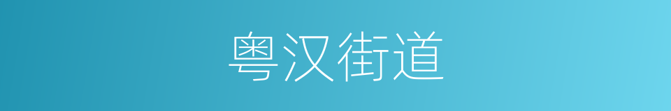 粤汉街道的同义词