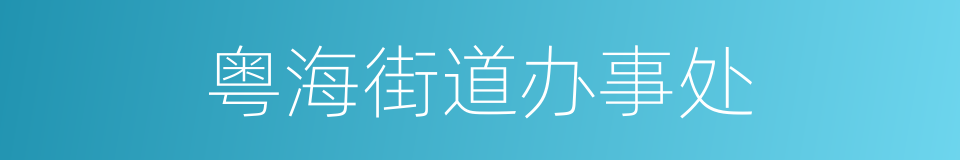 粤海街道办事处的同义词