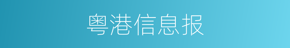 粤港信息报的同义词