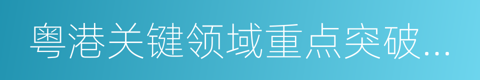 粤港关键领域重点突破项目的同义词