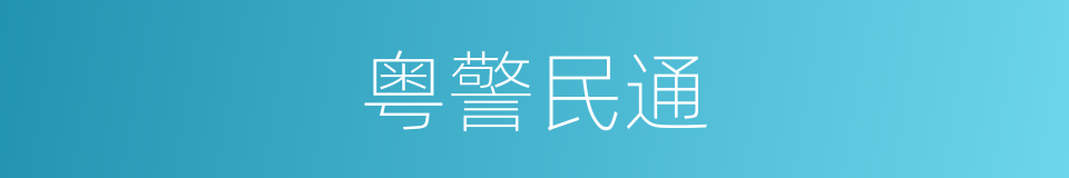 粤警民通的同义词