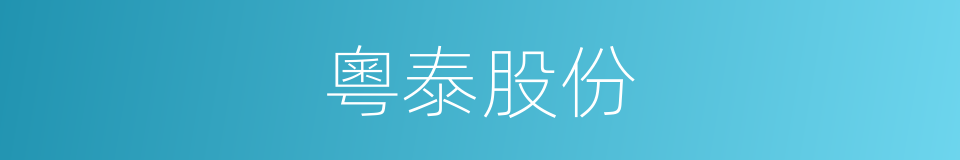 粵泰股份的同義詞