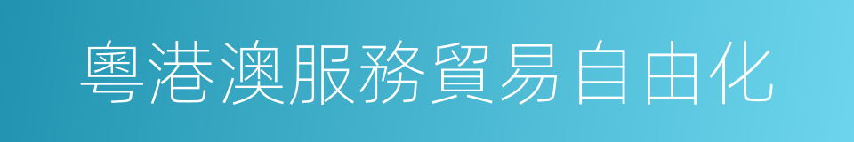 粵港澳服務貿易自由化的同義詞