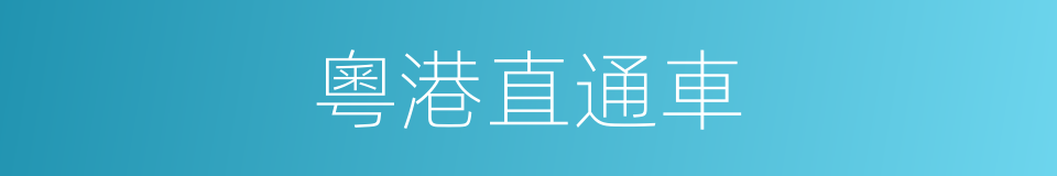 粵港直通車的同義詞