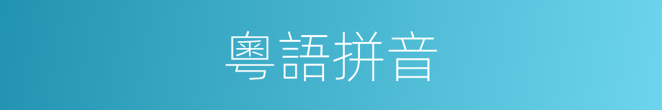粵語拼音的同義詞