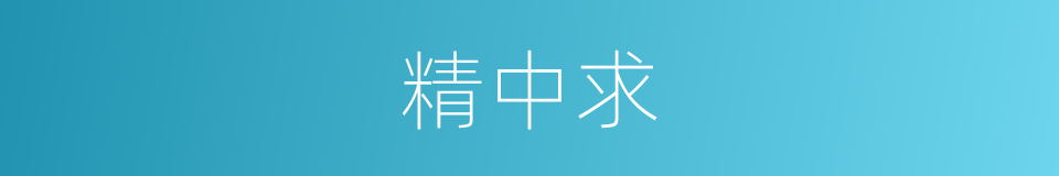 精中求的同义词