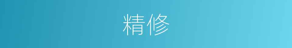 精修的意思