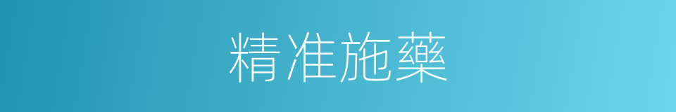 精准施藥的同義詞