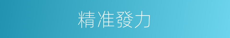 精准發力的同義詞