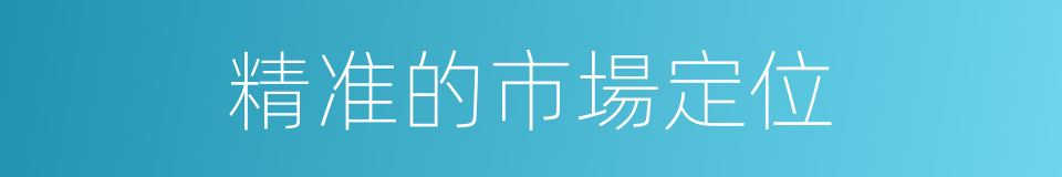 精准的市場定位的同義詞