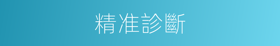 精准診斷的同義詞