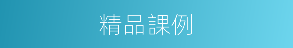 精品課例的同義詞