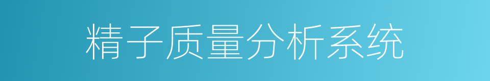 精子质量分析系统的同义词