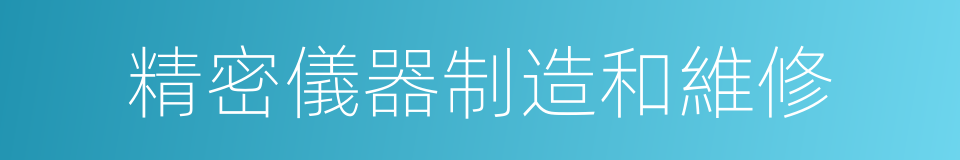 精密儀器制造和維修的同義詞