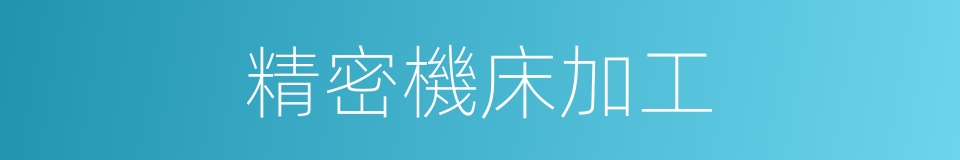 精密機床加工的同義詞
