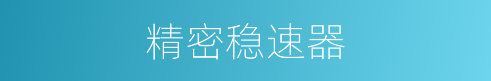 精密稳速器的同义词