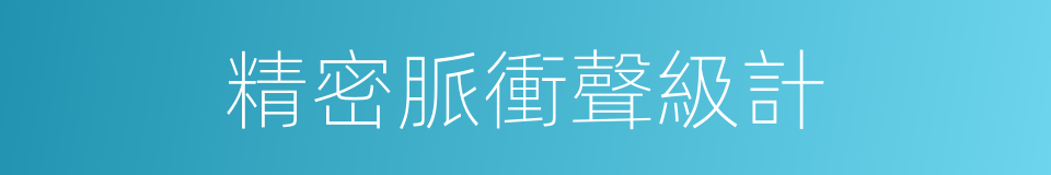 精密脈衝聲級計的同義詞