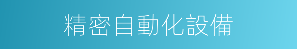 精密自動化設備的同義詞