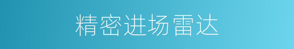 精密进场雷达的同义词