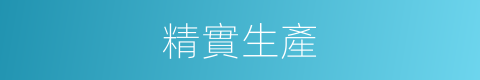 精實生產的同義詞