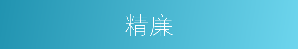精廉的意思