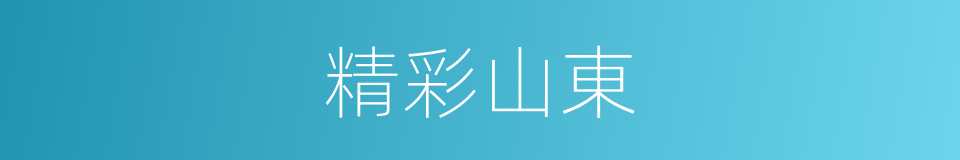 精彩山東的同義詞