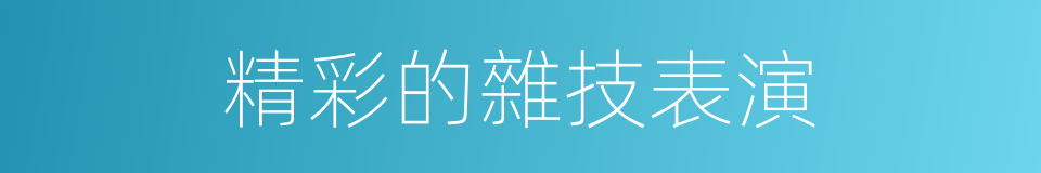 精彩的雜技表演的同義詞