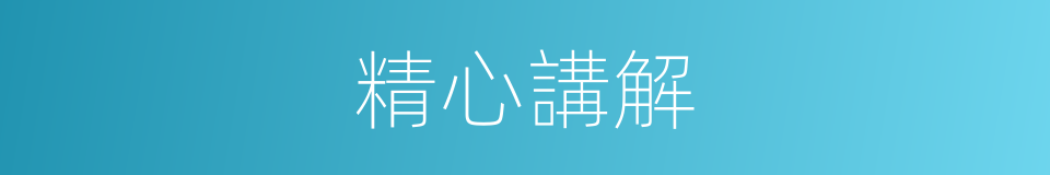 精心講解的同義詞
