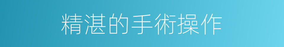 精湛的手術操作的同義詞