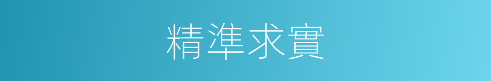 精準求實的同義詞