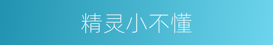 精灵小不懂的同义词