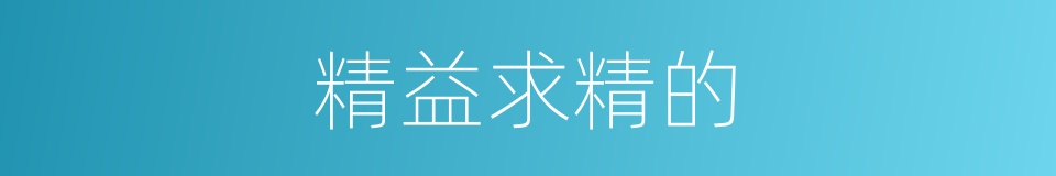精益求精的的同义词