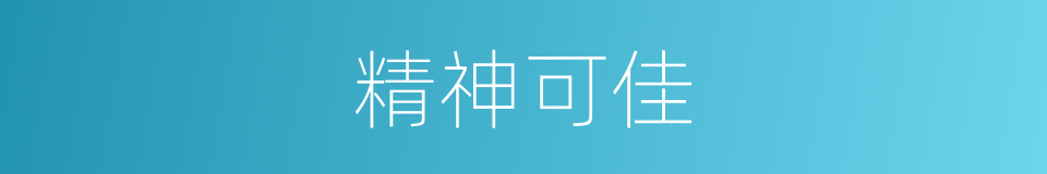 精神可佳的意思