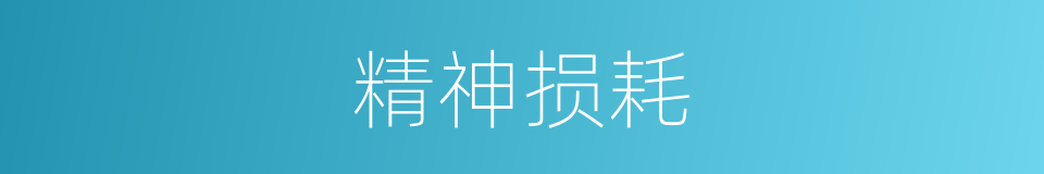 精神损耗的意思
