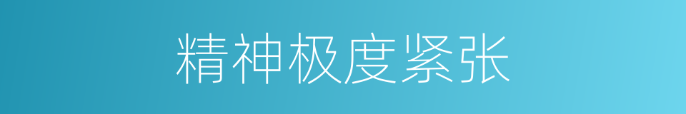精神极度紧张的同义词