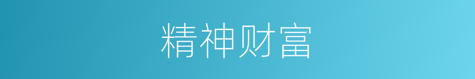 精神财富的意思