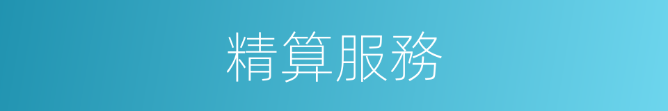 精算服務的同義詞
