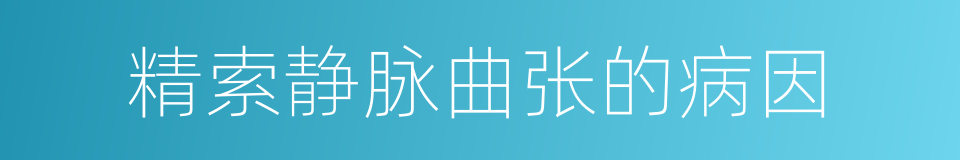 精索静脉曲张的病因的同义词