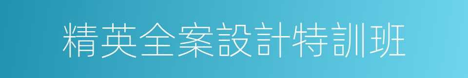 精英全案設計特訓班的同義詞