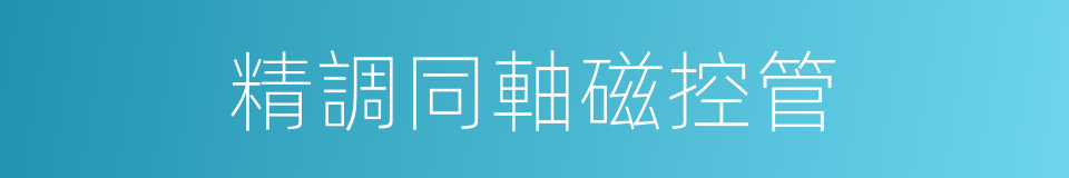 精調同軸磁控管的同義詞