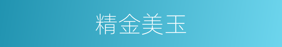 精金美玉的意思