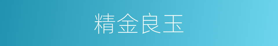 精金良玉的意思